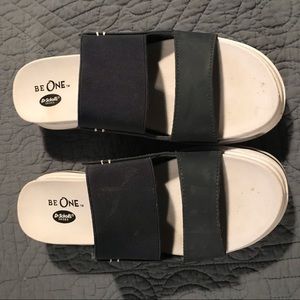 Slides-navy blue/white, sz 7